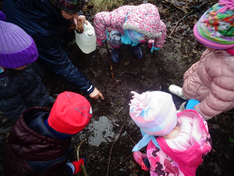 Making lovely muddy puddles